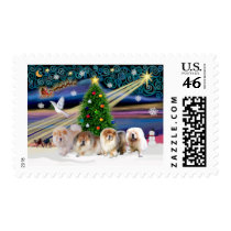 Christmas Magic Chow Chows (four) Postage Stamps