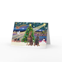 Christmas Magic Doberman Pinschers (two) cards