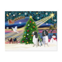 Christmas Magic English Springers (two) postcards by dogartchristmasgifts Christmas Magic English Springers (two) postcards