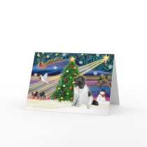 Christmas Magic Newfoundland (Landseer) cards by dogartchristmasgifts Christmas Magic Newfoundland (Landseer) cards
