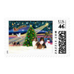 Christmas Magic Shetland Sheepdogs (two-tri+sable) postage