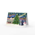 Christmas Magic Tibetan Terrier (black-white) cards