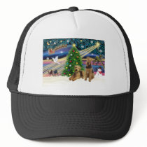 Christmas Magic - Two Airedales Trucker Hat