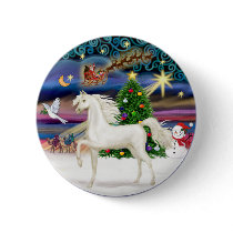 Christmas Magic - White Arabian Horse buttons by heartsonggallery Christmas Magic - White Arabian Horse buttons