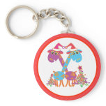 Christmas Magnets Key Chains Buttons: 2 giraffes