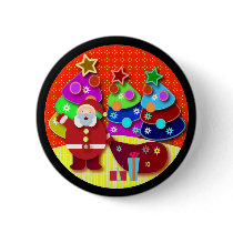 Christmas Magnets Key Chains Buttons: Santa by adellaandmella Christmas Magnets Key Chains Buttons: Santa