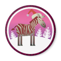 Christmas Magnets Key Chains Buttons: Zebra by adellaandmella Christmas Magnets Key Chains Buttons: Zebra