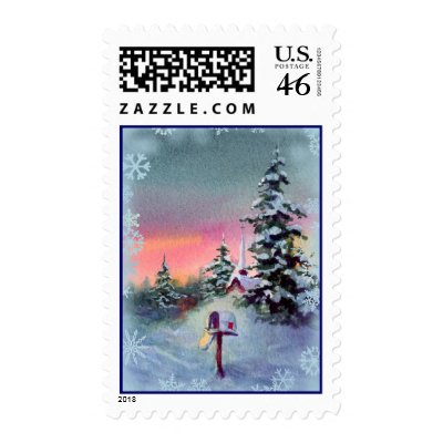 CHRISTMAS MAILBOX by SHARON SHARPE postage