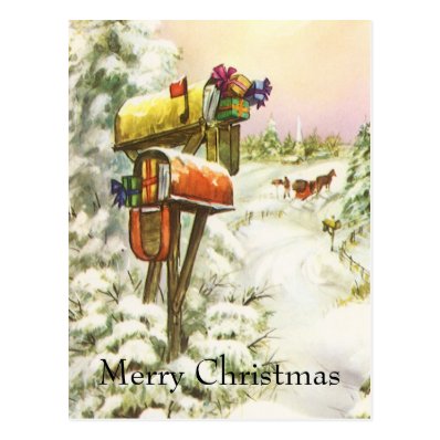 Christmas Mailboxes Postcards