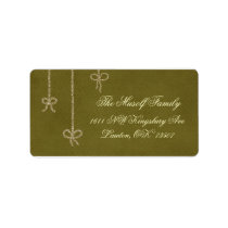 Christmas Mailing address labels bows green