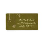 Christmas Mailing address labels bows green