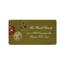 Christmas Mailing address labels oriniments green