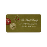 Christmas Mailing address labels oriniments green