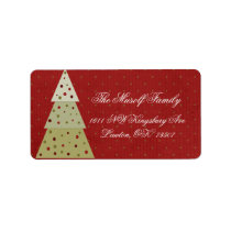 Christmas Mailing address labels tree red