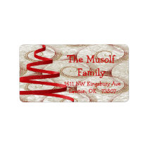 Christmas Mailing address labels tree red