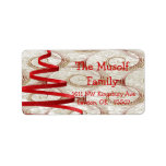 Christmas Mailing address labels tree red