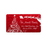 Christmas Mailing address labels tree santa red