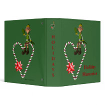 Christmas Male Elf Heart Holiday Custom Binder