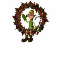 Christmas Male Elf On Wreath Funny Shirt by SmilinEyesTreasures Christmas Male Elf On Wreath Funny Shirt