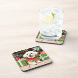 Christmas - Maltese - Miley Drink Coaster