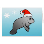 Christmas Manatee Santa Card