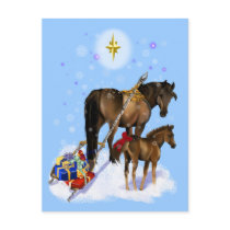 Christmas Mare and Baby Postcard