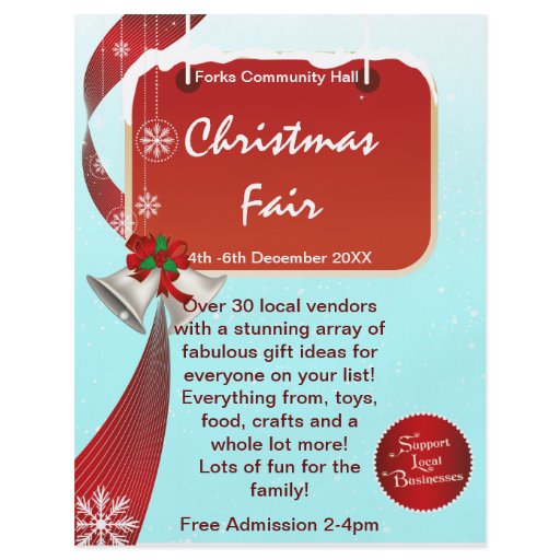 christmas market fair business flyer zazzle christmas fair flyer template