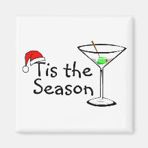 Christmas Martini Tis The Season Refrigerator Magnet