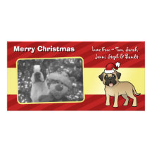 Christmas Mastiff / Bullmastiff Personalized Photo Card