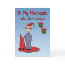 Christmas Mechanic Greeting cards