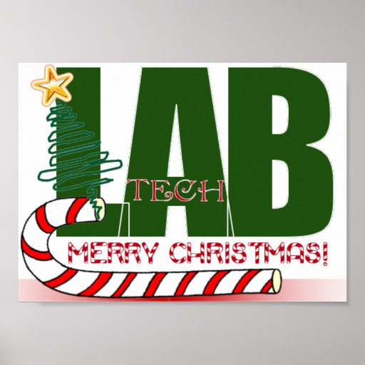 CHRISTMAS MERRY LABORATORY LAB TECH POSTER Zazzle