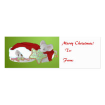 Christmas Mice gift tag business cards