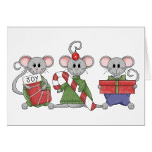 Christmas Mice Greeting Card