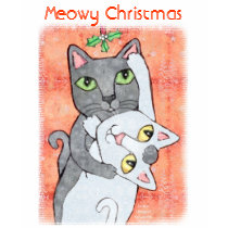 Christmas Mistletoe Cats t-shirts by jamiecreates1 Christmas Mistletoe Cats t-shirts