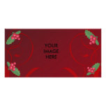 christmas, mistletoe, photocard customized photo card