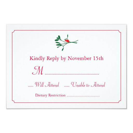 christmas mistletoe rsvp card invitation zazzle christmas mistletoe rsvp card invitation zazzle