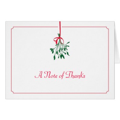 Christmas Mistletoe Thank You Card