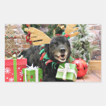 Christmas - Mixed Breed - Harry Rectangular Sticker