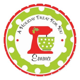 Christmas Mixing Bowl wit Polka Dots Sticker