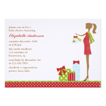 Christmas Mom To Be Baby Shower Invitations