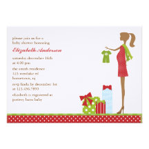 Christmas Mom To Be Baby Shower Invitations