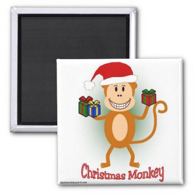 Christmas Monkey magnet