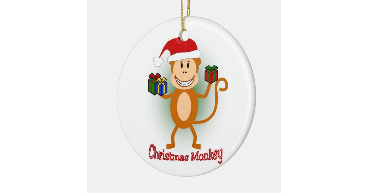 Christmas Monkey Ornament 