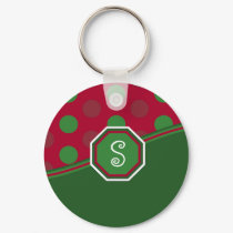 Christmas Monogram Key Chain keychains