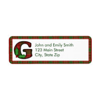 Christmas Monogram Return Address Labels
