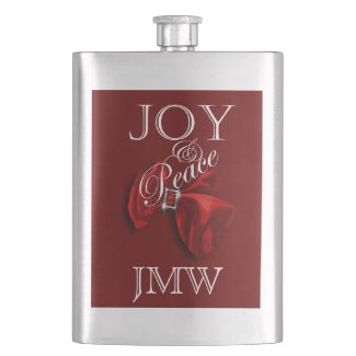 Christmas monogrammed joy peace hip flasks