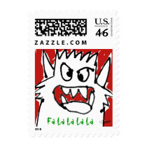 Christmas Monster Cartoon Custom Postage stamps