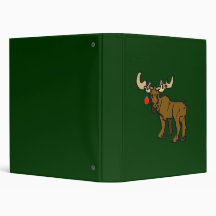 Christmas Moose 3 Ring Binder