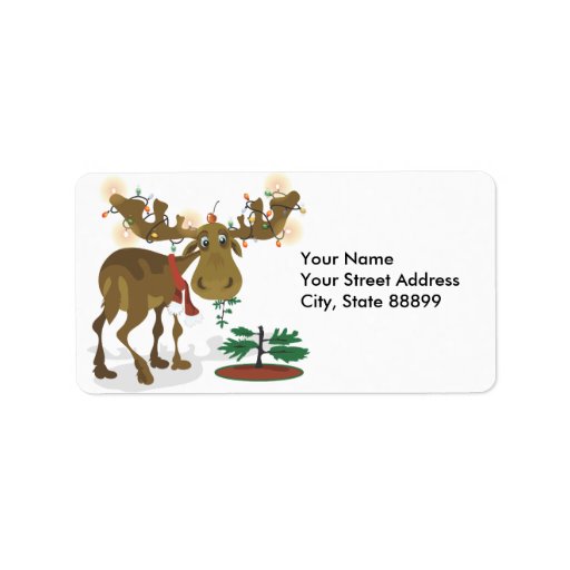 christmas moose adress labels gift labels zazzle christmas moose adress labels gift labels zazzle
