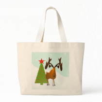 Christmas Moose Canvas Bags